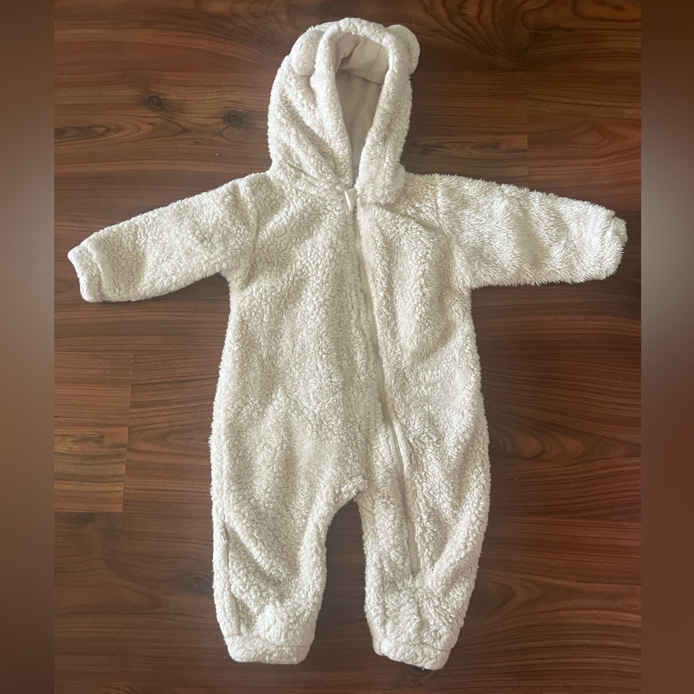 Cozy Cream Hooded Kids One Piece